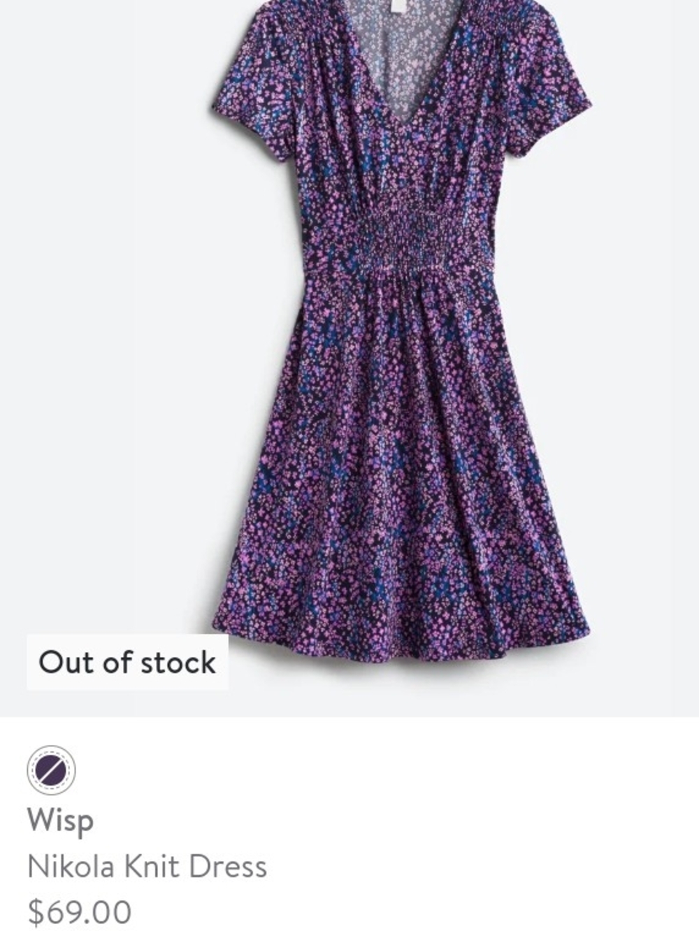 Women's Purple Floral Nikola Knit Dress By Wisp